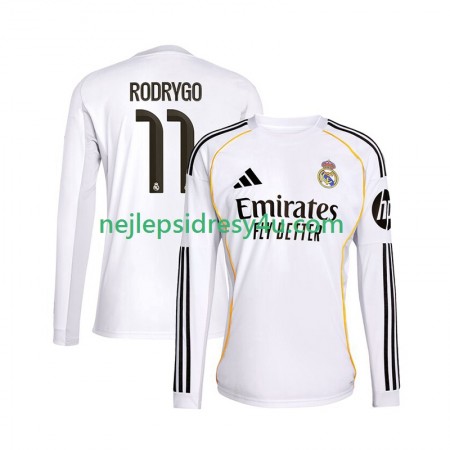 Fotbalový Dres Real Madrid Rodrygo 11 Domácí 2025/26 Dlouhý Rukáv